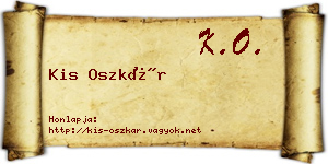 Kis Oszkár névjegykártya