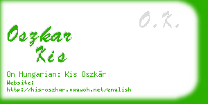 oszkar kis business card